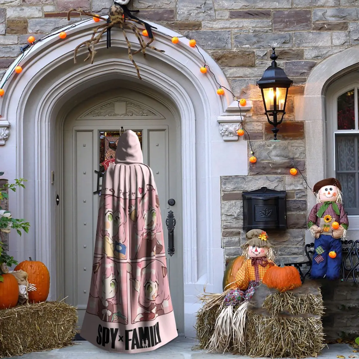 Spy X Family Anya Forger Long Hooded Cloak Witch Medieval Costume Cosplay Cape HalloweenVampire Adult Unisex view 4