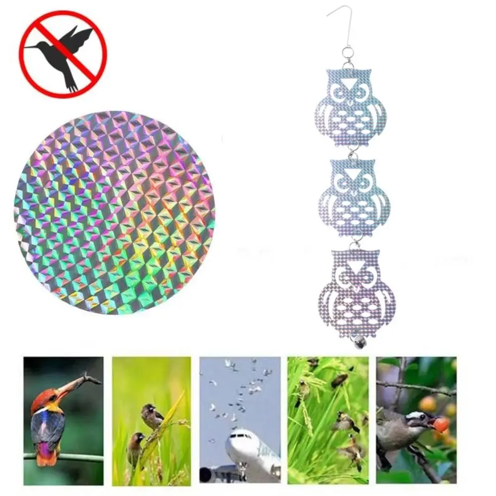 Anti Birds Bird Scare Devices with Bell Colorful Bird Repelling Glitter Film Orchard Protection Garden Decor