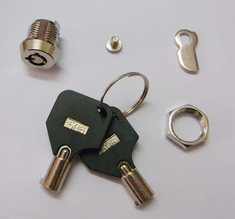 Cerradura de leva tubular pequeña de aleación de zinc M12 para caja de PC, 4 pines, mini cerradura de leva tubular con llave y cubierta de plástico, 2 llaves de extracción, 1 unidad