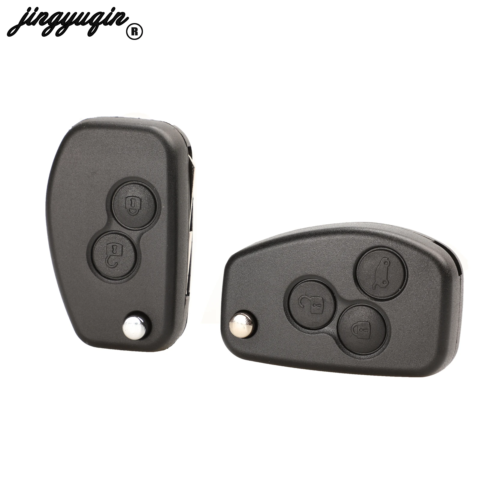 

jingyuqin for Renault Megane Dacia Modus Espace Duster Clio Modified Key 2 Buttons Flip Folding Remote Key Cover Case Fob Shell