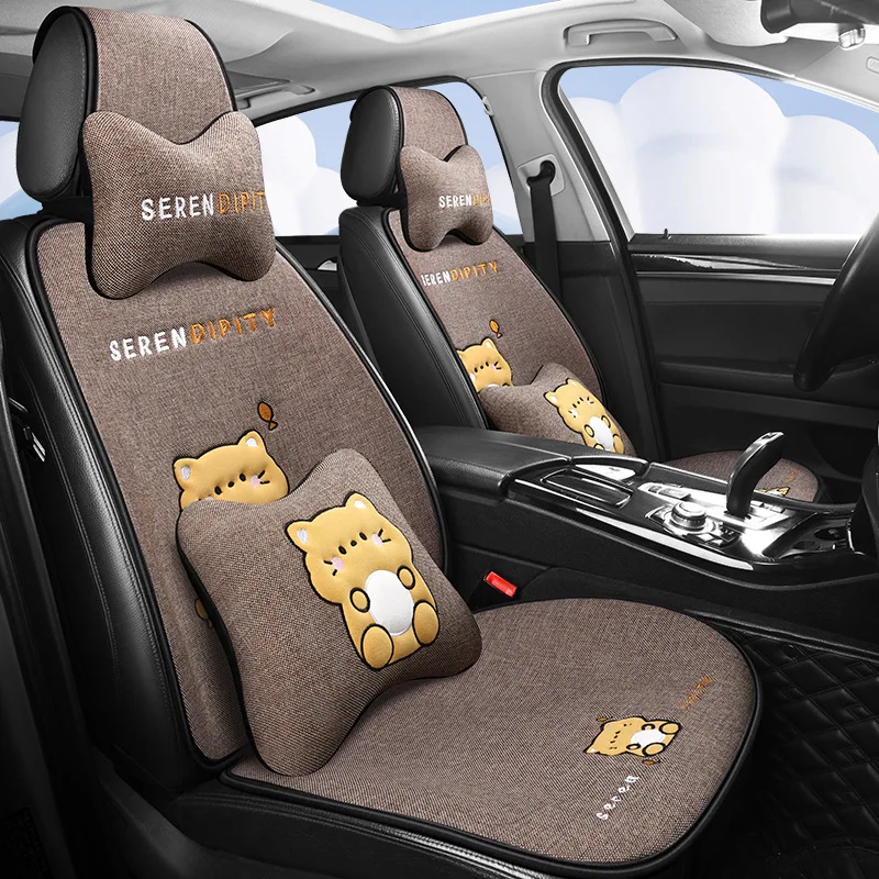 Car Cushion Four Seasons Universal Cartoon Seat Cushion Car Half Pack Fat Cushion Simple Car Cushion Cute Seat Cushion