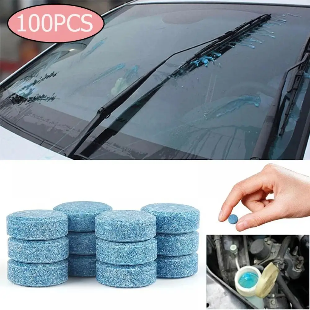 Car Effervescent Tablets 100 10 Pcs Solid Windshield Cleaner Windscreen Wiper Cleaning Window Glass Dust Washing Car Accessories