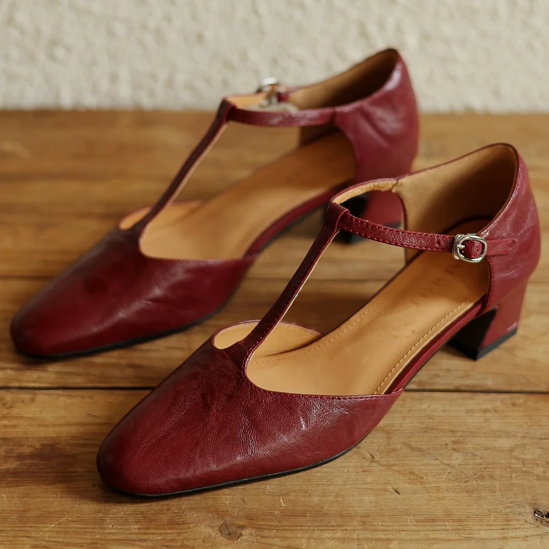 

Women's pleated sheepskin pointed toe narrow band t-strap sandals elegant ladies 4.5cm thin high heel summer slim dress shoes 33