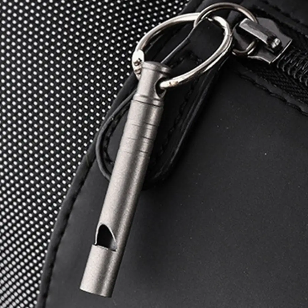 Pendant Portable Camping Whistle with Cord Survival Tool Emergency Whistle EDC Tool Keyring Titanium Whistle Exploring