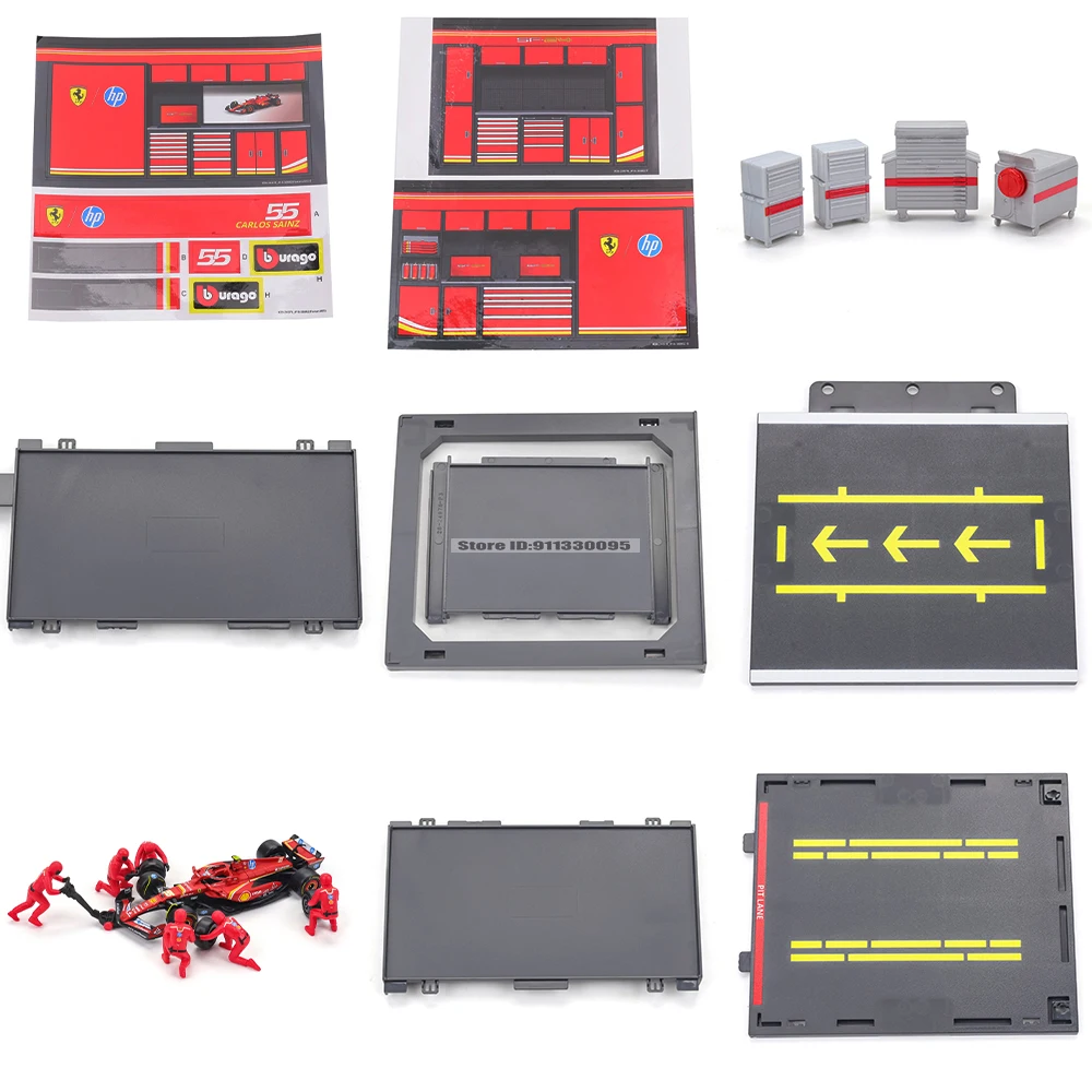 ببوراغو 1:43 2024 F1 فيراري SF24 # 16 lecler RB20 MCL38 W15 لتقوم بها بنفسك بيت الحفرة سبيكة سيارة فاخرة يموت يلقي سيارة لعبة مجسمة سلسلة #4