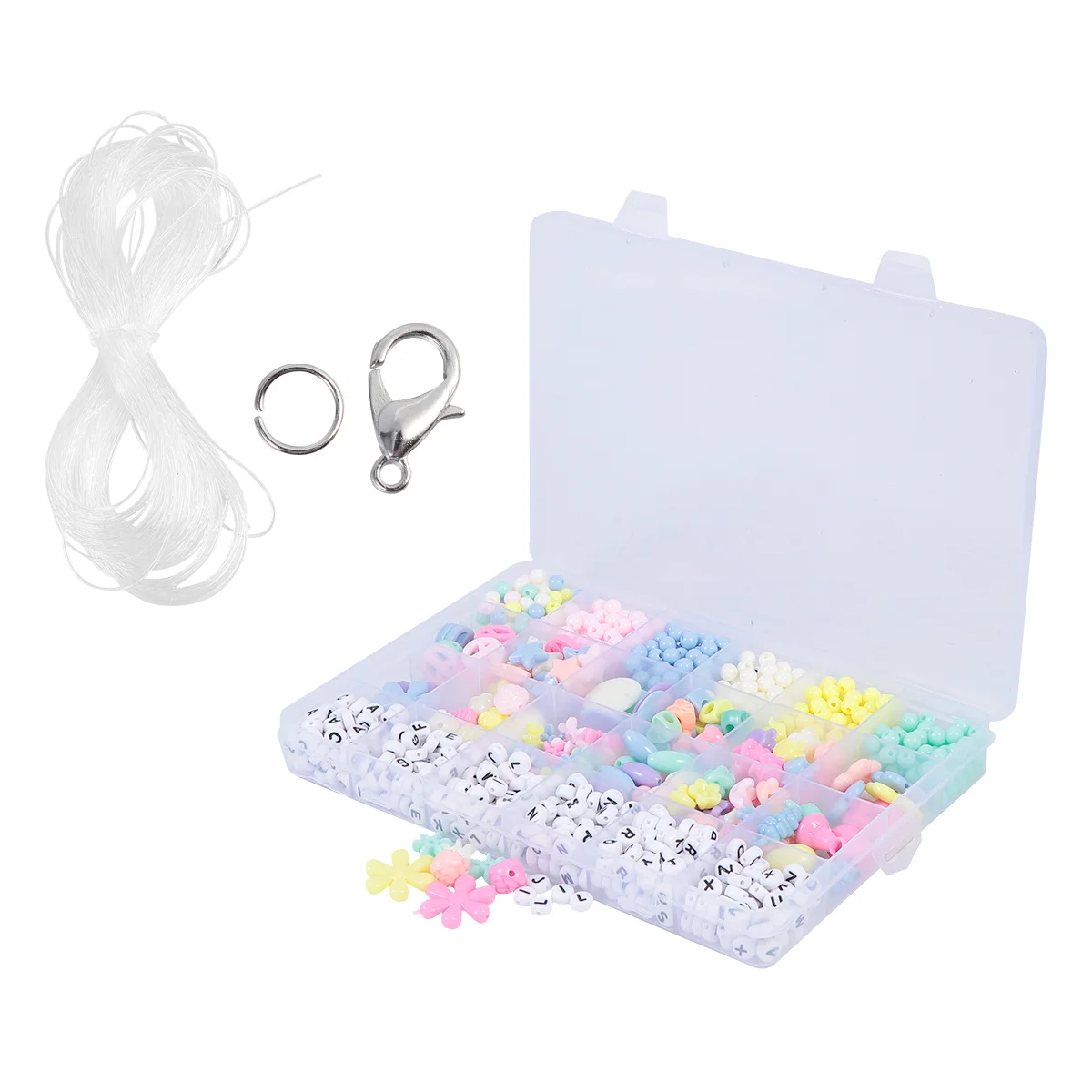 مجموعة الأبجدية الخرز البلاستيكي الملون للأطفال DIY اليدوية الفنية الحرفية النشاط إعداد المواد مطرز #3