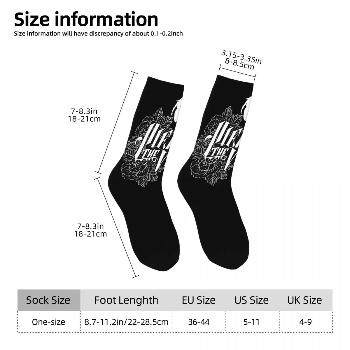 Vintage Vintage Flower Men's compression Socks Unisex Pierce The Veil Harajuku Pattern Printed Novelty Crew Sock