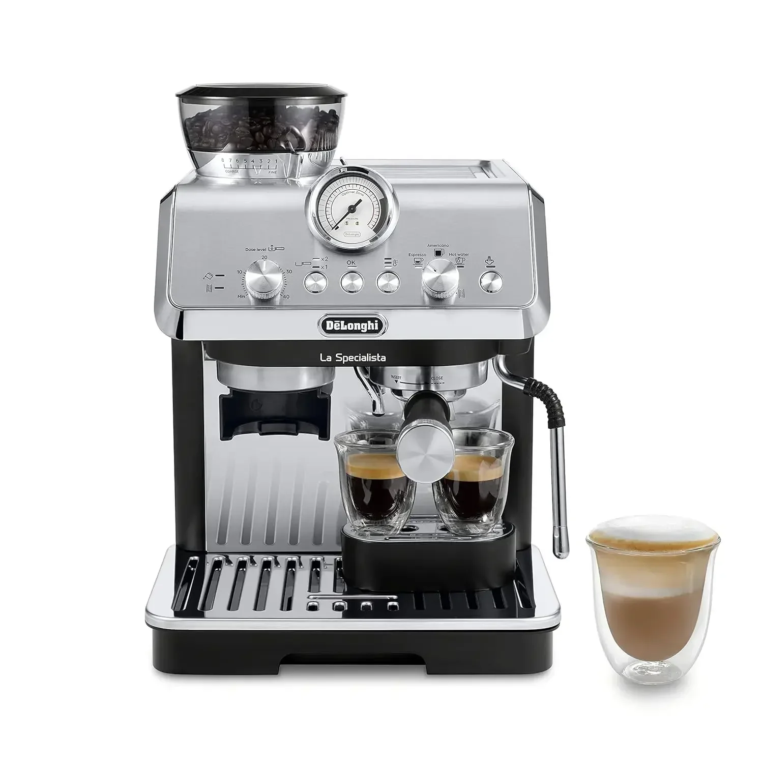 

De'Longhi La Specialista Espresso Machine with Grinder, Milk Frother, 1450W, Barista Kit - Bean to Cup Coffee & Cappuccino Maker