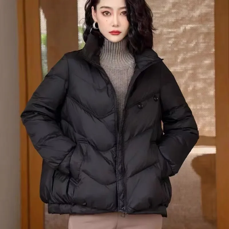 New Arrival Short Down Coat for Women Lightweight and Warm White Duck Down Jacket Women Stand Collar Puffer Jacket JK-026