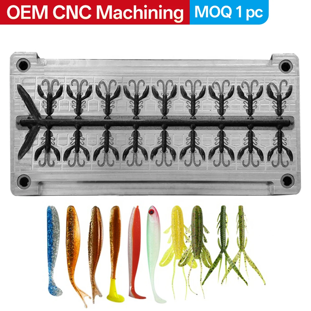 Customize New High-Quality Soft Bait Molds DIY Custom Soft Bait Molds for Every Fish Species Injection Molding Plastic Molds CNC