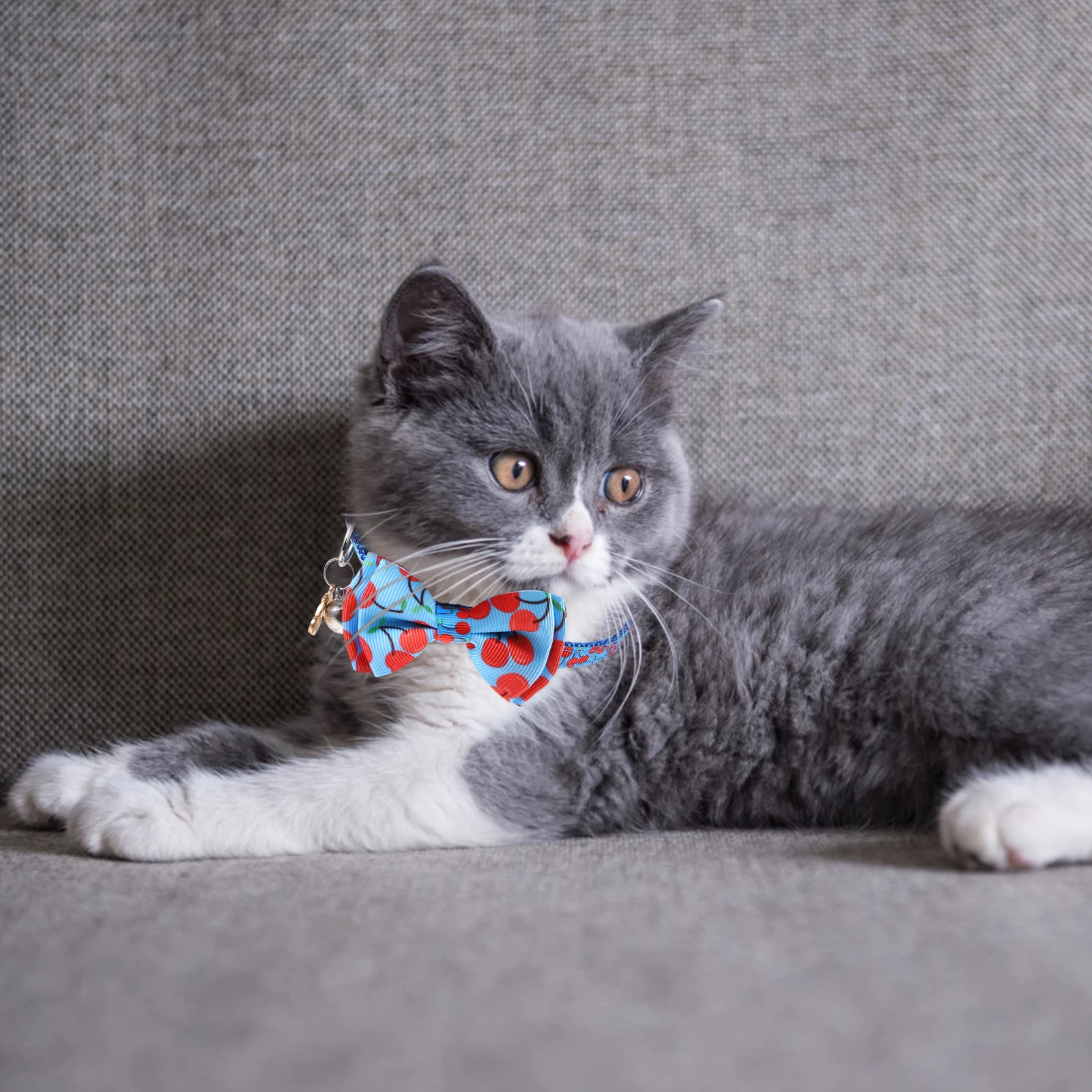 

Cherry Bow Dog Collar Lightweight Adjustable Cat Kitten Supplies Wear resistant Decorative Outdoor Nylon Pet Accessories Safe