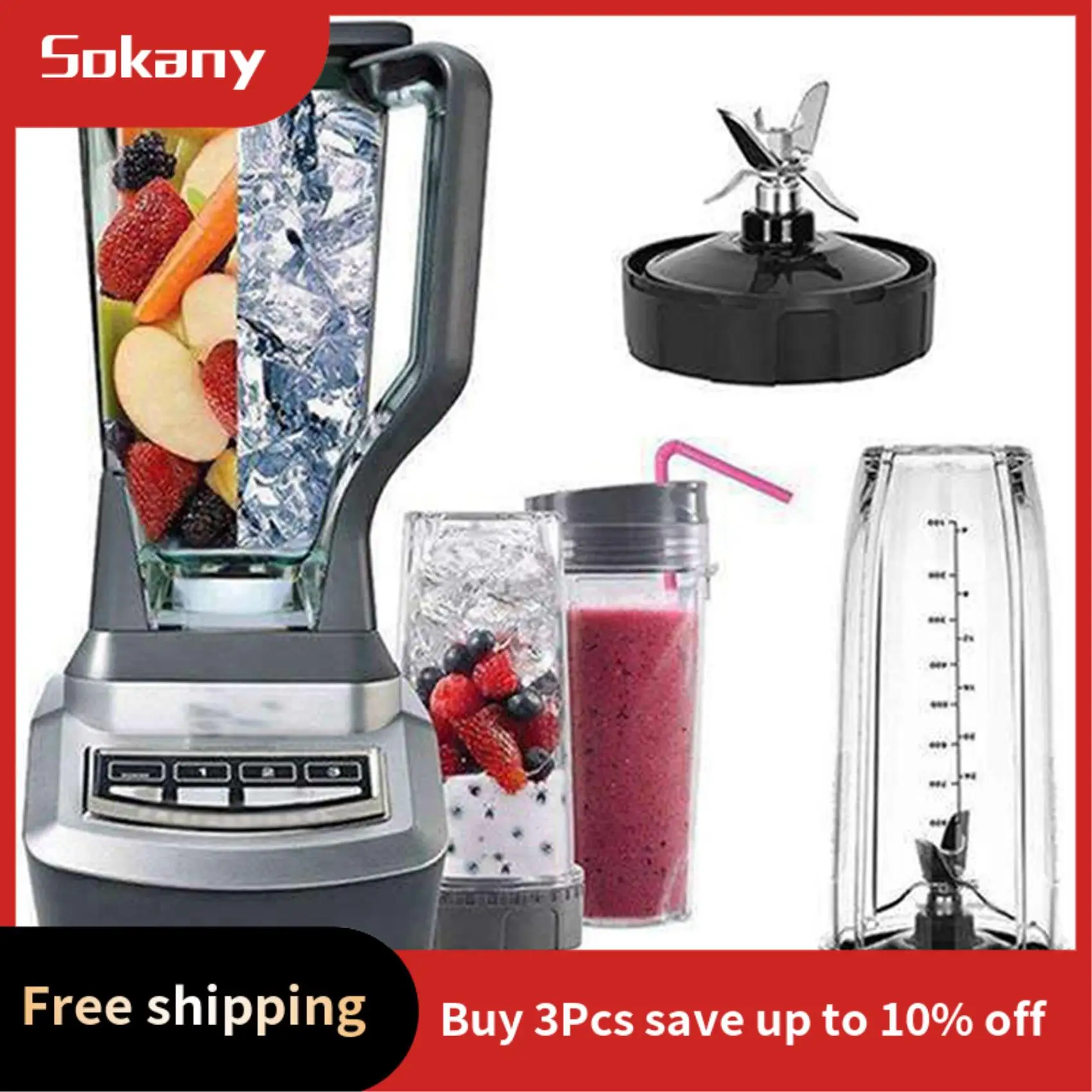 

A68M-6X 7 Fins Extractor Blades Replacement Part For Nutri Ninja Blender,Extractor Blade For Auto IQ BL682 BL480 BL640 NN102