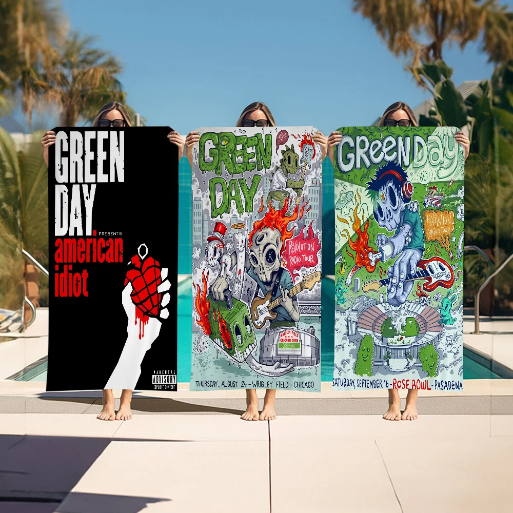 

G-Green D-Day Music Rock Band Microfiber Beach Towel Absorbent Quick dry Soft Yoga Swimming Resort Mountain Climbing Towel