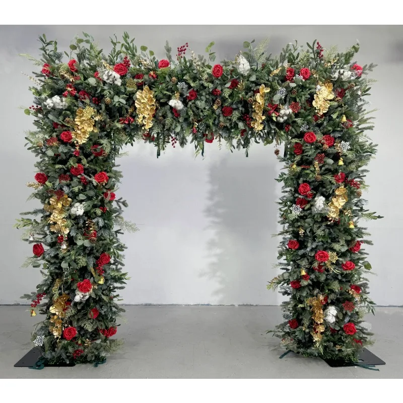 

Изготовленная на заказ искусственная цветочная арка, свадебная арка для рождественских украшений