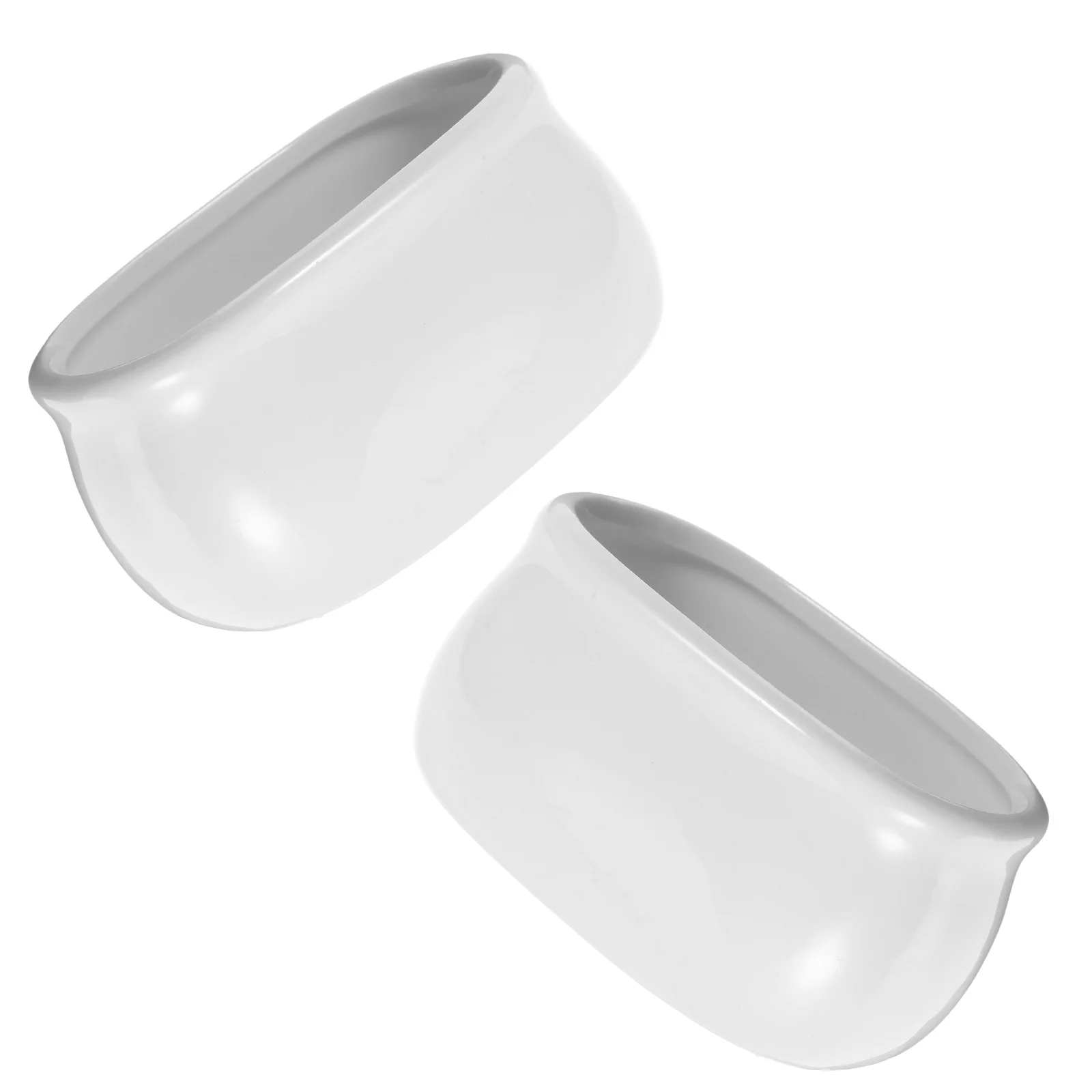 

2Pcs Porcelain Sugar Packet Holder Elegant White Tea Bag Dish Multifunctional Ceramic Container for Kitchen Dining Coffee Bar