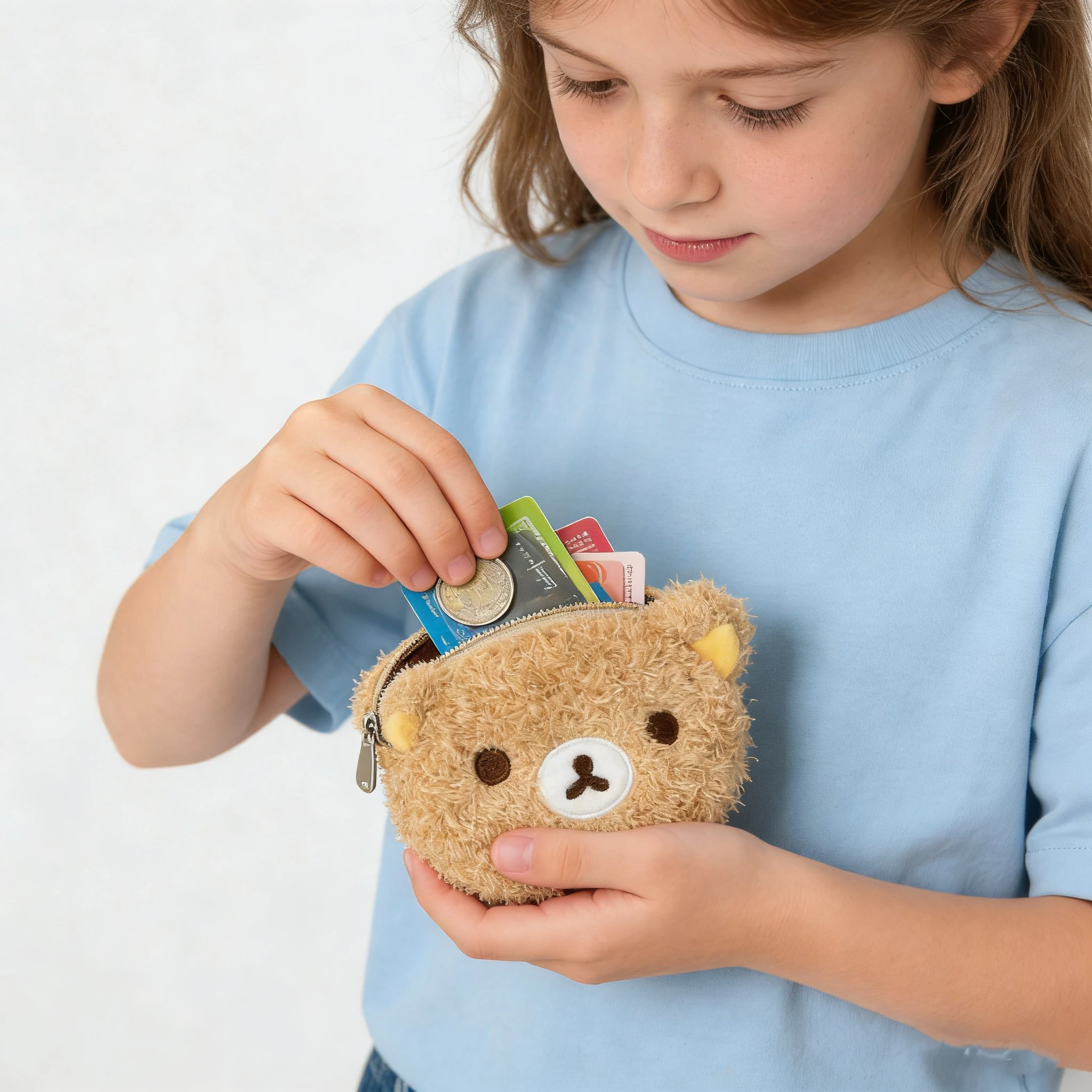 

Cartoon Curly Hair Rilakkuma Kiiroitori Zipper Coin Purse Pendant Multi Functional Headphone Storage Bag Backpack Hanging Toy