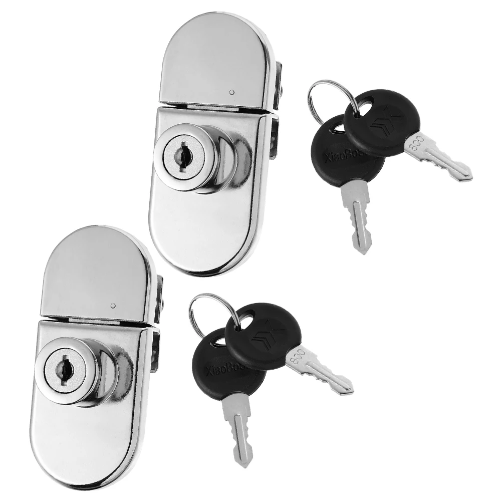 

2Sets Zinc Alloy Glass Showcase Lock Cabinet Lock Durable Security Anti-Theft Display Door Latch Furniture Latch