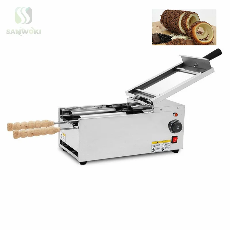 Chimney Cake Machine Chimney Roll Bagel Machine Electric Heating Baking Ice Cream Tube Kurtos Chimney Hungarian  Roll Oven