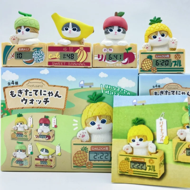 Mofusand gato Cos frutas caja ciega plátano piña personaje figuras juguete adornos muñecas Fans niños regalos lindos juguetes