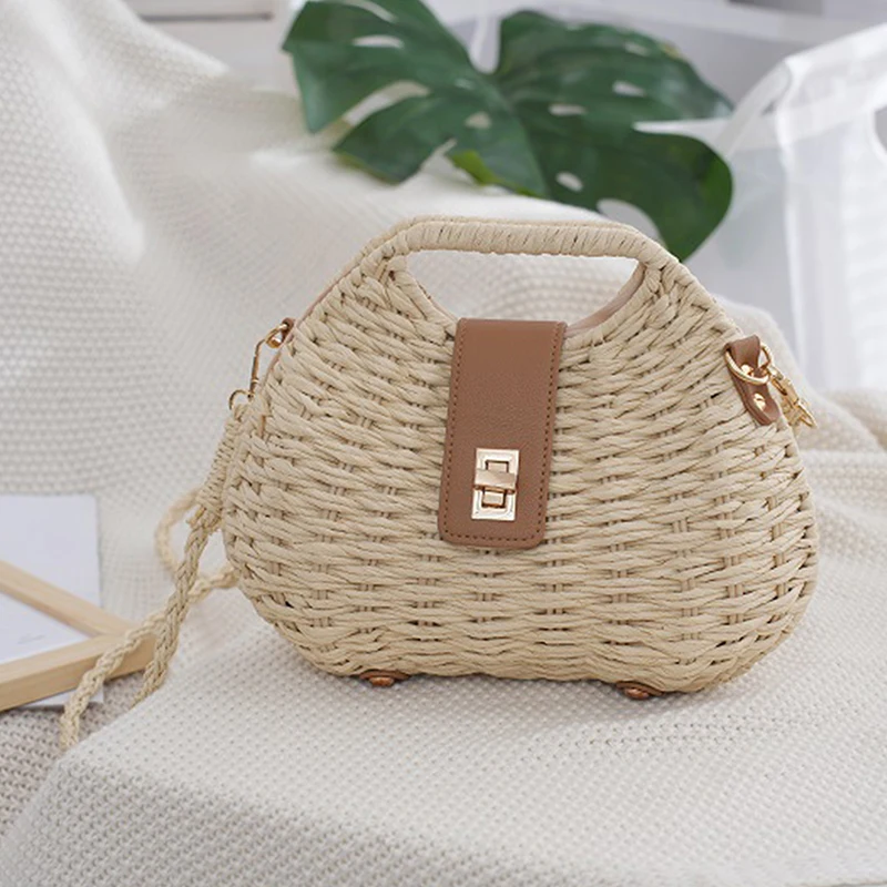 

New Fashionable Women's Hand-held Straw Bag Luxury Versatile Shoulder Cross-body Bag