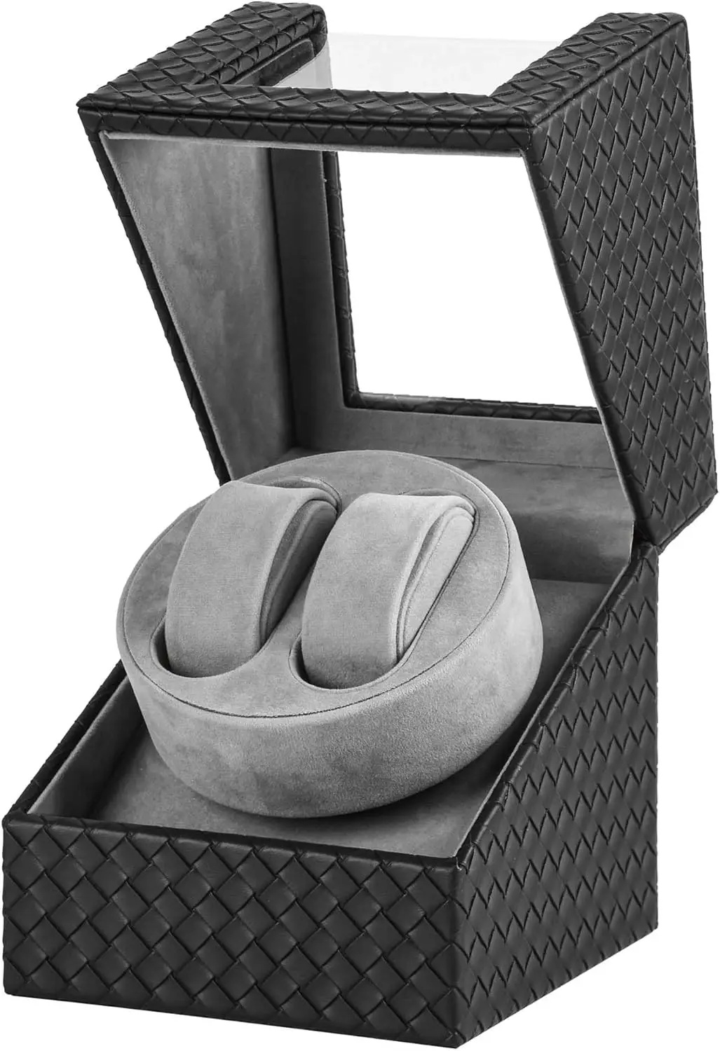 

Automatic Watch Winder Box with Quiet Motor, Universal Fit for Two Watches, Premium PU Leather Display Case