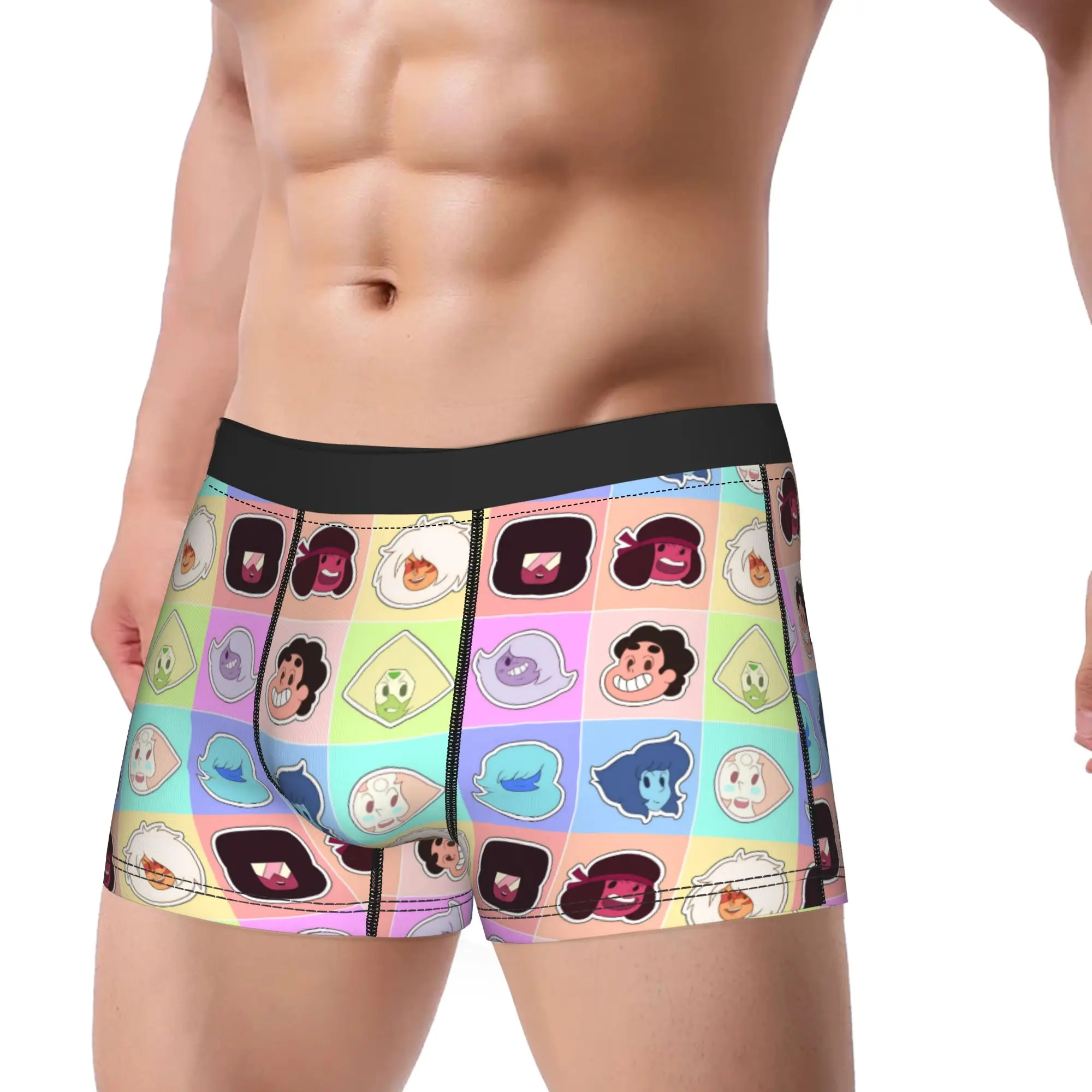 Men's Garnet Peridot Lapis Lazuli Amethyst Underwear Steven Universe Sexy Boxer Briefs Shorts Panties Homme Underpants Plus Size