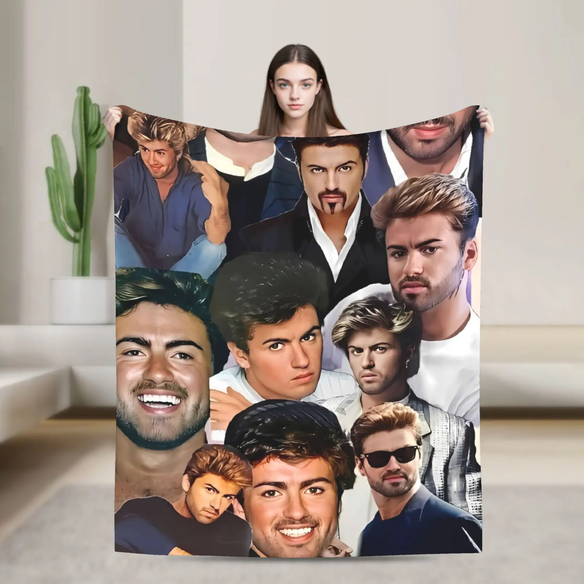 

George Michaels Blanket Super Warm Print Plush Throw Blanket For Home Decor Decorative Flannel Bedspread Bed Cover