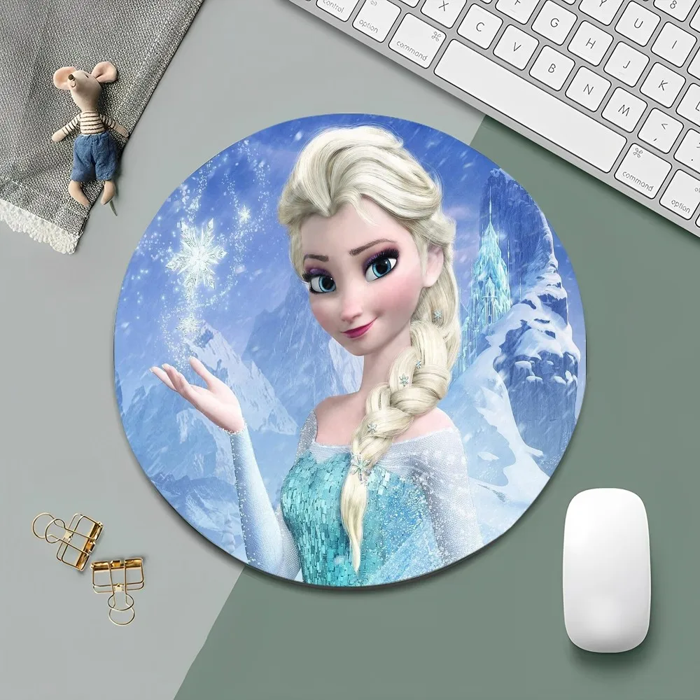 Disney Frozen Mousepad kecil meja bundar alas meja lucu Aksesori Gaming bantalan Mouse untuk PC Gamer Mousemat