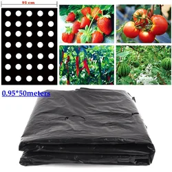 0.95*50m Vegetable Planting Perforated Black Grow Film Jardin Plastic Mulch Film горшок для цветов растительная оболочка