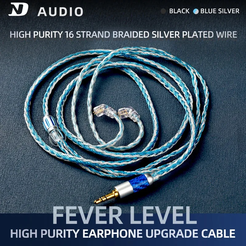 ND-cable híbrido para auriculares enchapado en plata, 16 hebras, adecuado para KZ,CCA,ZS10,PROX,ZSN,EDX,ZEX,ZAX,ZSX,AST,AS16,C12.