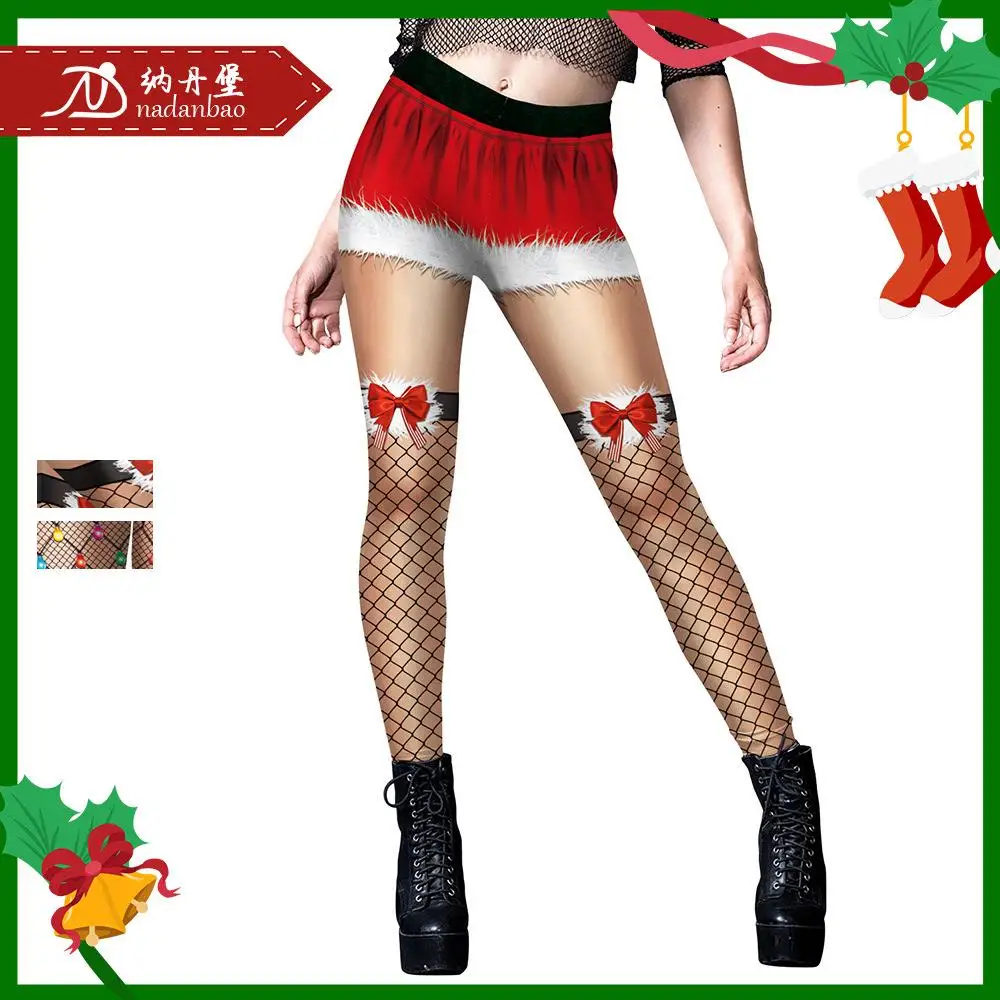 Natanborough Printed Stockings Shorts Women's Bottoming Trousers Pattern Winter Collection Fashion Ladies' Clothing