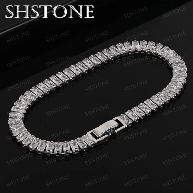 

Fashion High Quality 925 Sterling Silver Bracelet Luxury Zircon Hand Chain Men Charm Jewelry Gift Party Wedding Accessories