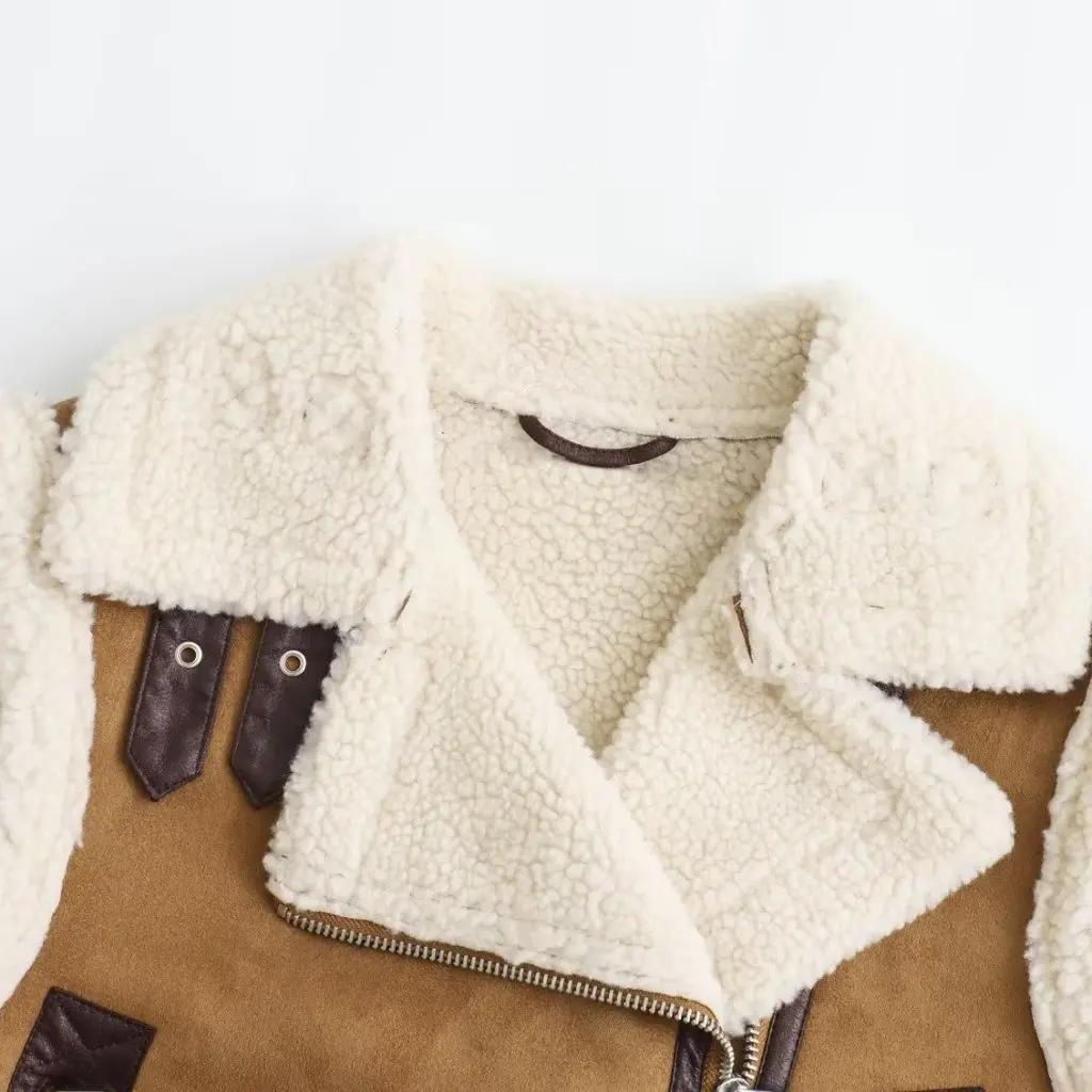 

Suede Vest European American Style Lightweight Warm Thick Waistcoat Fashion All-Match Autumn Winter Women's Fashion Coat