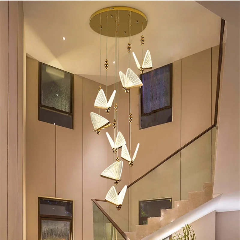 Indoor Home Hotel Butterfly Wedding Decoration Chandelier Lights Modern Butterfly Wings Pendant Light Living Room Ceiling Lamp