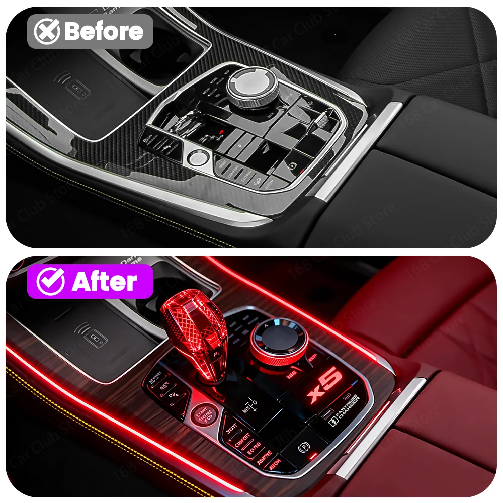 LED 11 Color Ambient Light Center Console Docking Station For BWM 3/4Series G20 G22 G26 G28 X3 X4 X5 Car Lnterior Modification