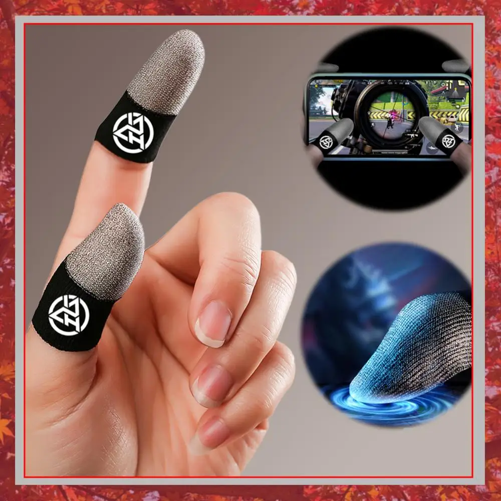 1/2 Pair Luminous Fingertips Sweat-Proof Fingertip Cover Non-slip Sensitive Mobile Touch Glove Breathable for PUBG Mobile Gaming