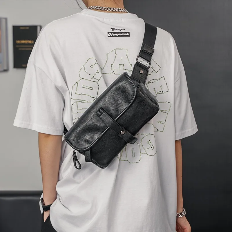 New Oblique Span Bag Casual Small Satchel Trendy Men's Shoulder Sling Bag Anti Theft Crossbody Fashion Chest Bag for Travel