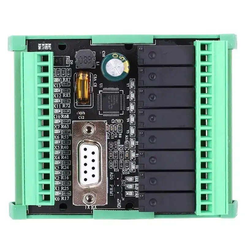 FX2N-20MR-232 5A DC24V لوحة PLC الطاقة مع وحدة إخراج مرحل شل 12 في 8 خارج مدخل تناظري عالي السرعة 2AD 0-10 فولت