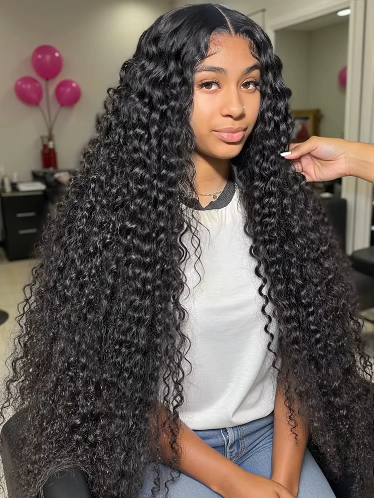 

Crown Hair 30 Inch Deep Wave Frontal Wig 13x4 HD Lace Front Human Hair Wigs Curly Human Hair Lace Frontal Wigs 5x5 Glueless Wig