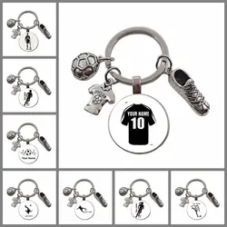 Custom Name Football Keychain para meninos, amantes do futebol, para jogar