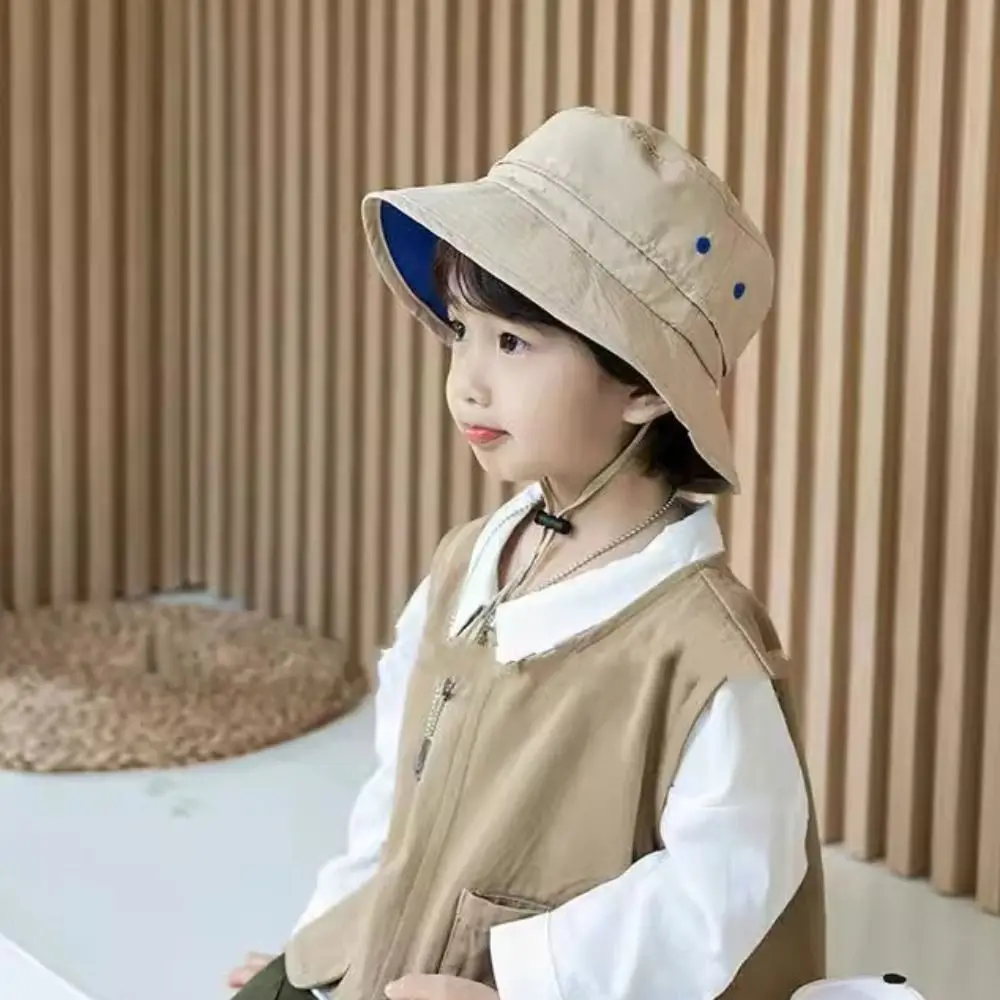 

Korean Style Breathable Bucket Hat Quick-dry Mesh Summer Kid Sunhat Anti-UV Sun Hat Letter Embroidery Children's Fisherman Hat