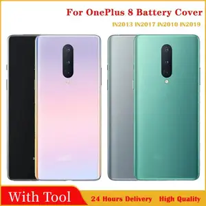 Bilashmart Glass Oneplus 8 Battery Back Cover Glass Door Oneplus 8 Back Door Housing Matte Shiny Repair Replace Rear Case+Logo