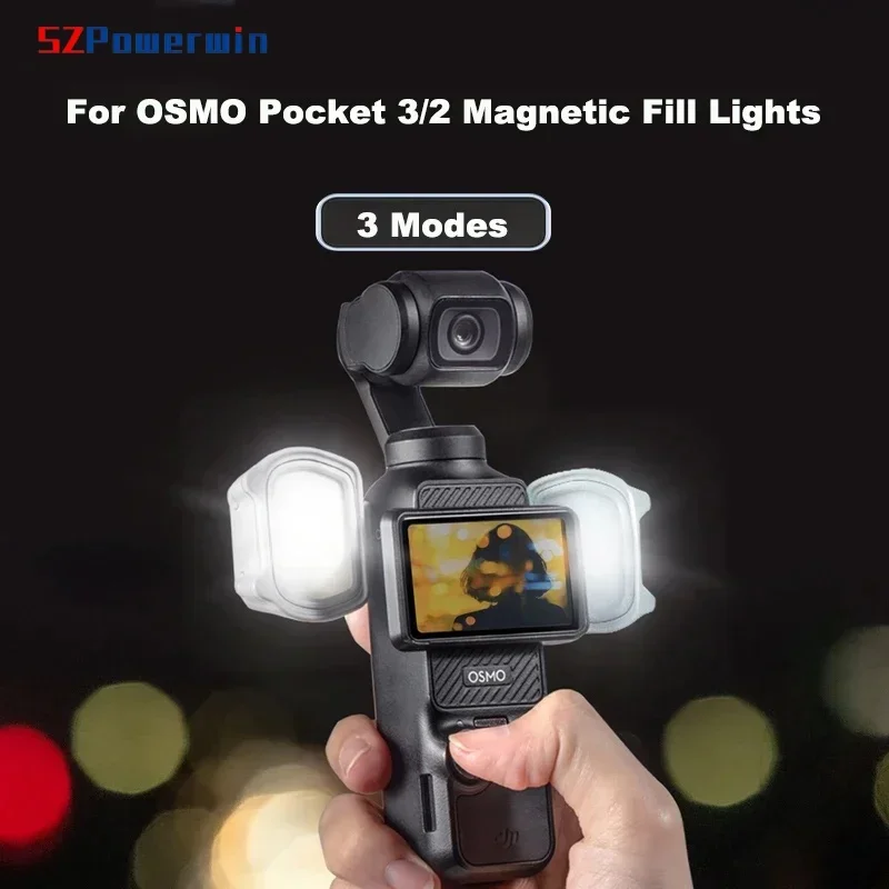 

Магнитная заполняющая лампа Osmo Pocket 3, перезаряжаемая 3-режимная светодиодная лампа с зажимом для телефона, аксессуары для камеры DJI Pocket 2