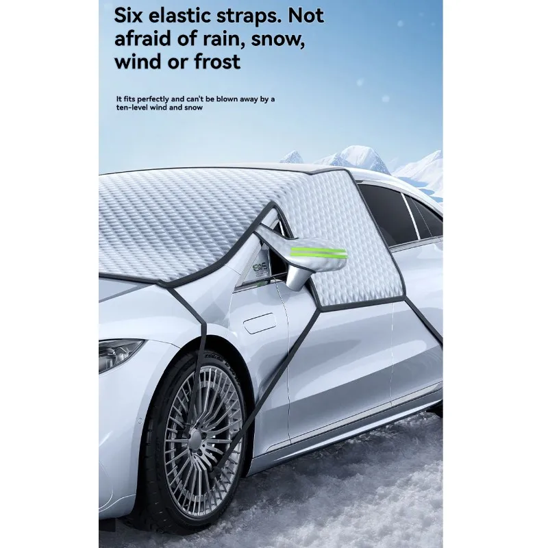 Universal Front Windshield Anti-Frost Shield-Thickness Car Snow Cover Waterproof Fabric For Winter