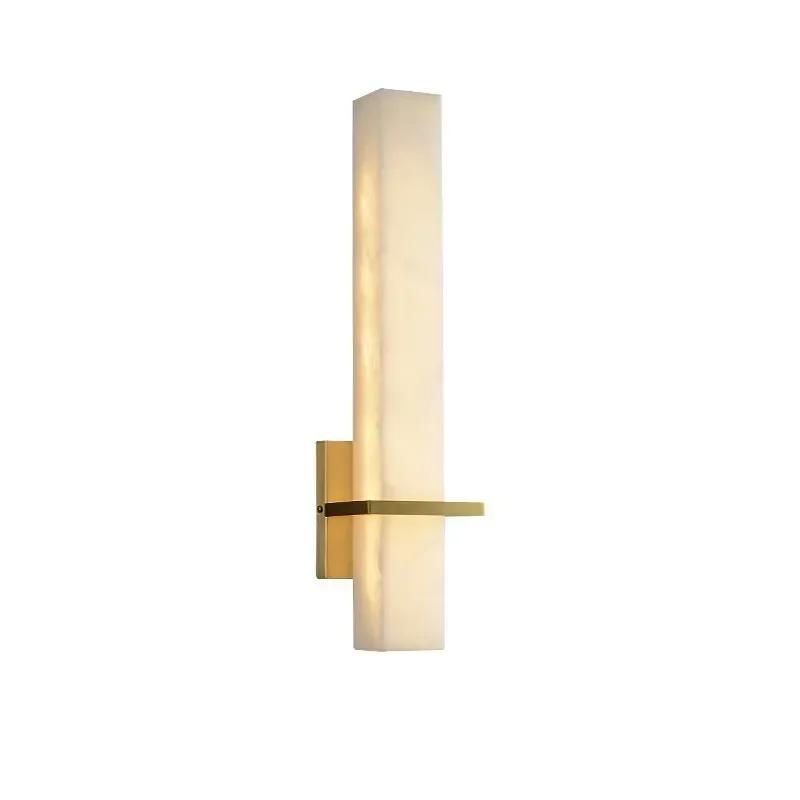 Modern LED Light Wall Lamp for Living Room TV Background Bedroom Bedside Simple Stone Copper Aisle Lamp Minimalist view 6