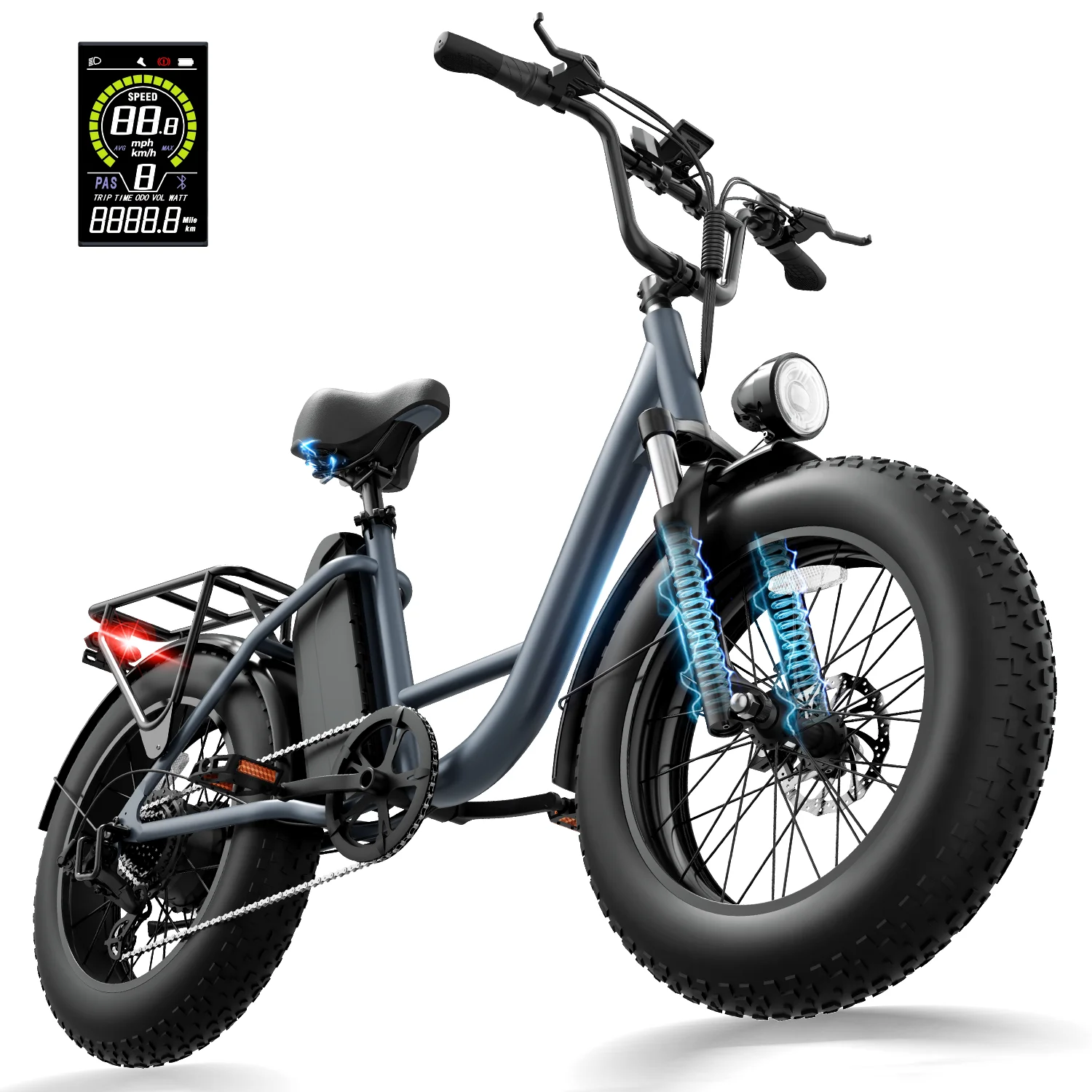AliExpress URLIFE E20 pro Adult E-bike 1500W motor Electric Bike 20-inch Fat Tire city ebike 48V15.6Ah battery Electric Bike 80 miles range