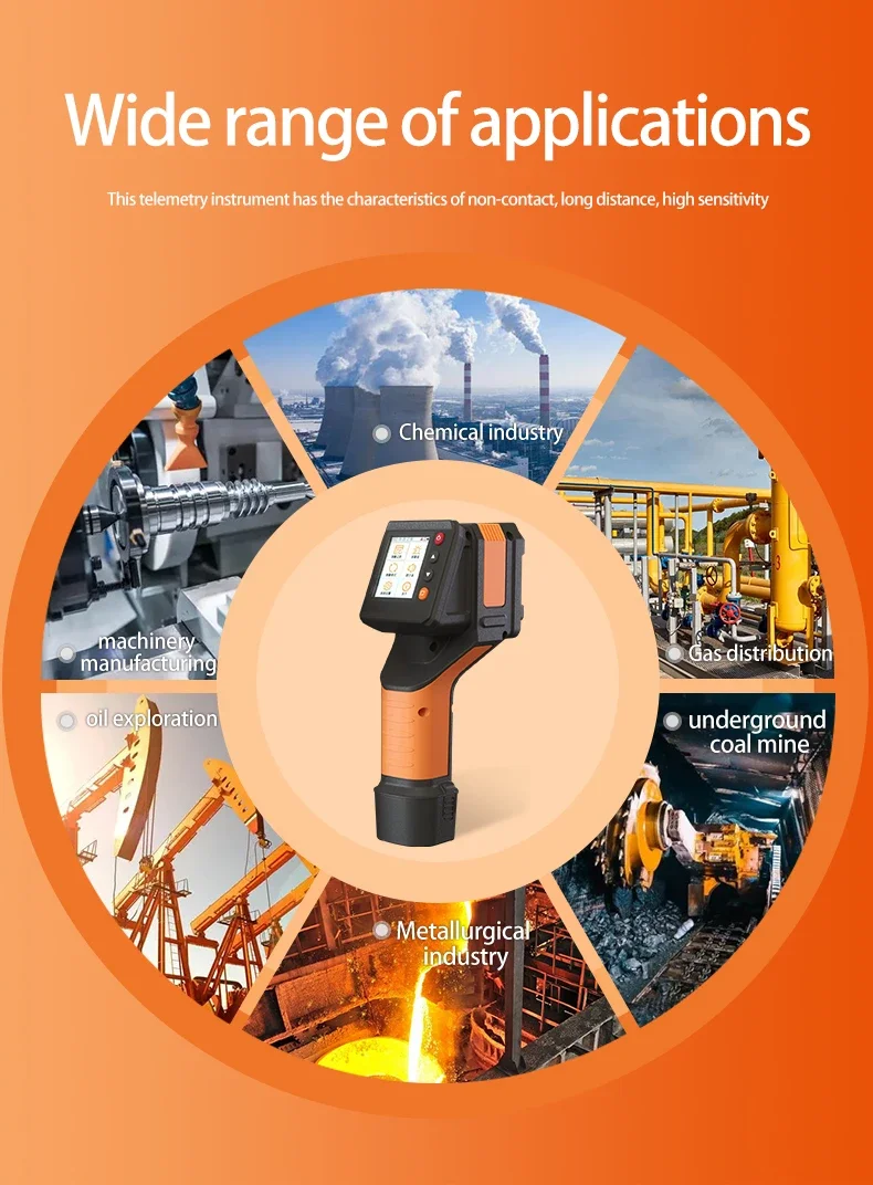 Aikesi YC-100 Portable  Laser Methane Detector CH4 Leakage Remote  Methane Gas Concentration Detector Laser CH4 Analyzer