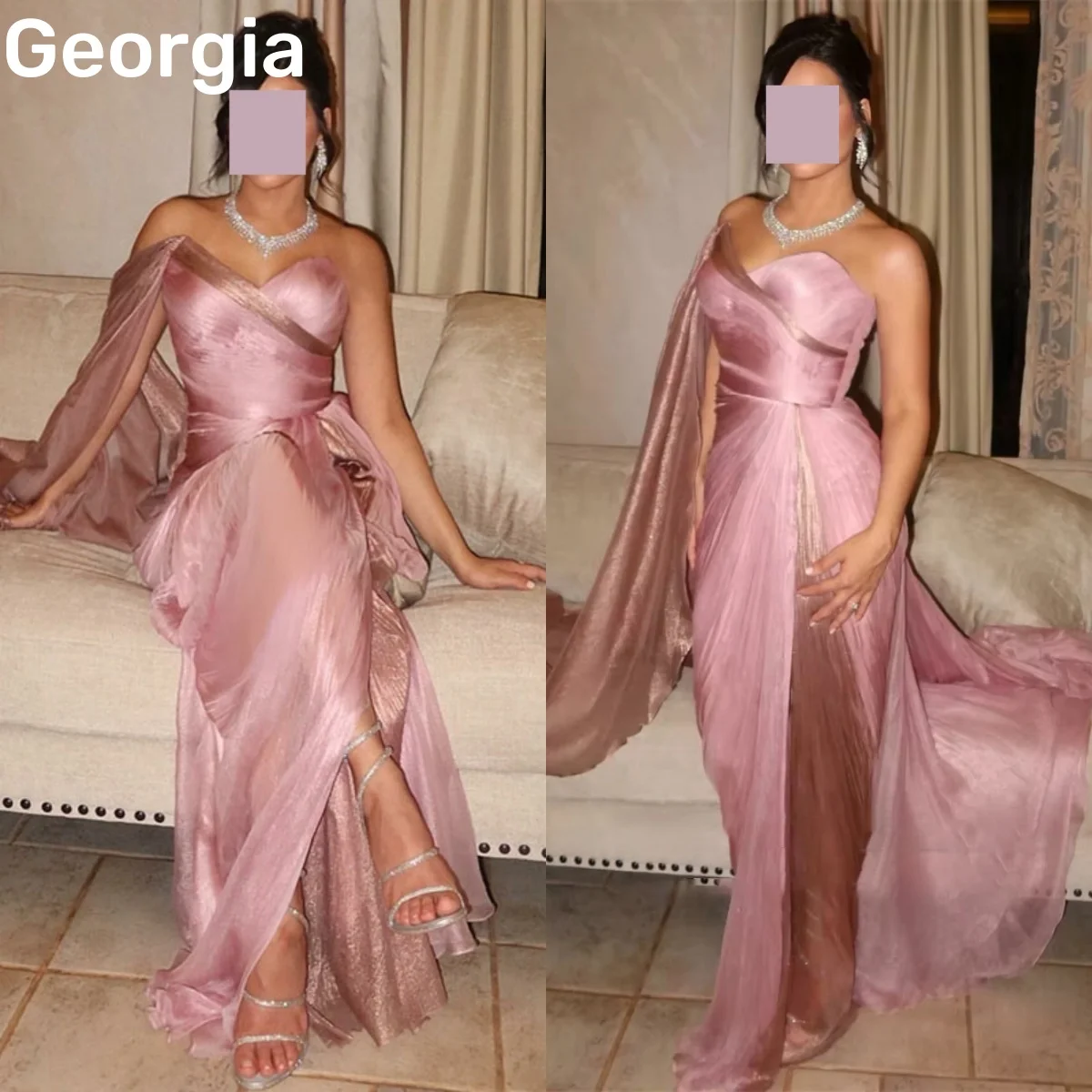 

فساتين سهرة Customize Elegant Evening Dress Pink Ruffle A-Line Floor-Length Prom Dresses One-Shoulder Zipper Up Formal Dresses