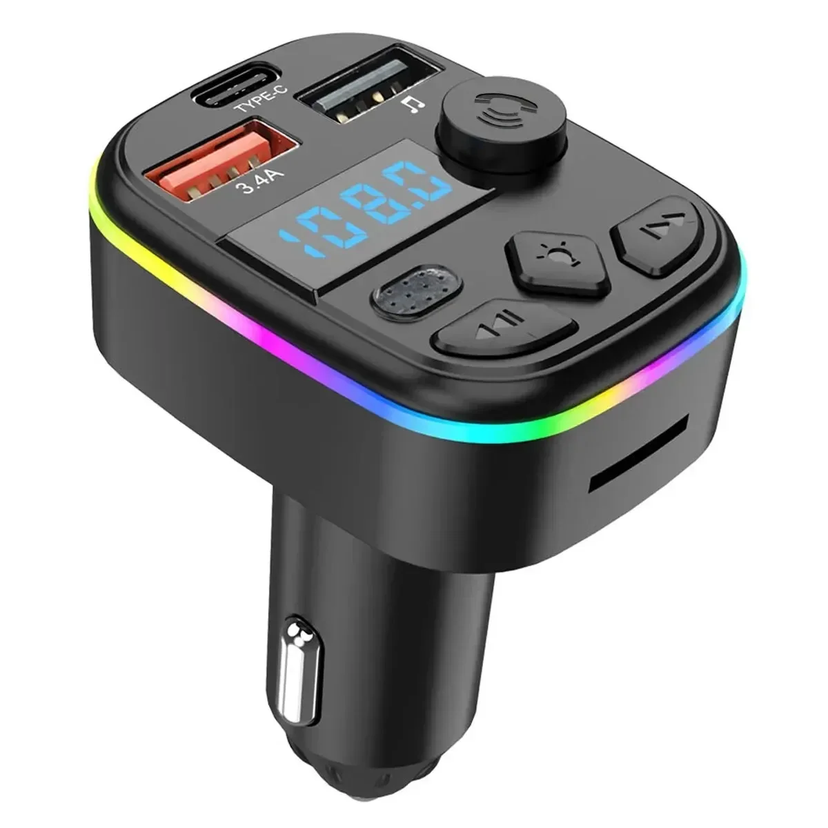 Bluetooth 5.0 Car FM Transmitter MP3 Player Support TF Card U Disk Type C Car Charger Auto Radio Handsfree Wireless Car Kit