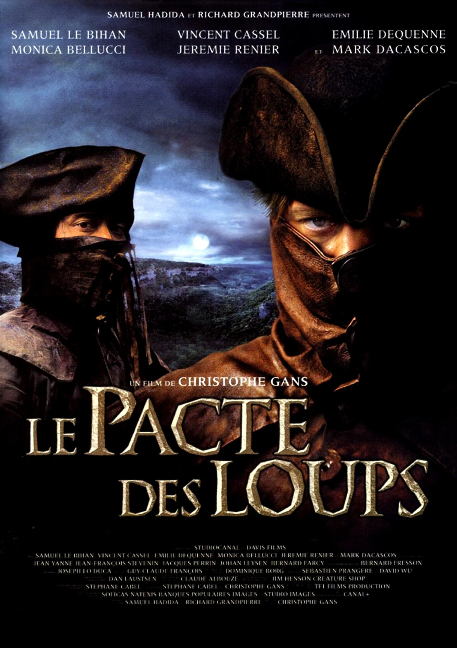 Póster de seda de la película Le pacte des loups (2001), pintura decorativa para el hogar